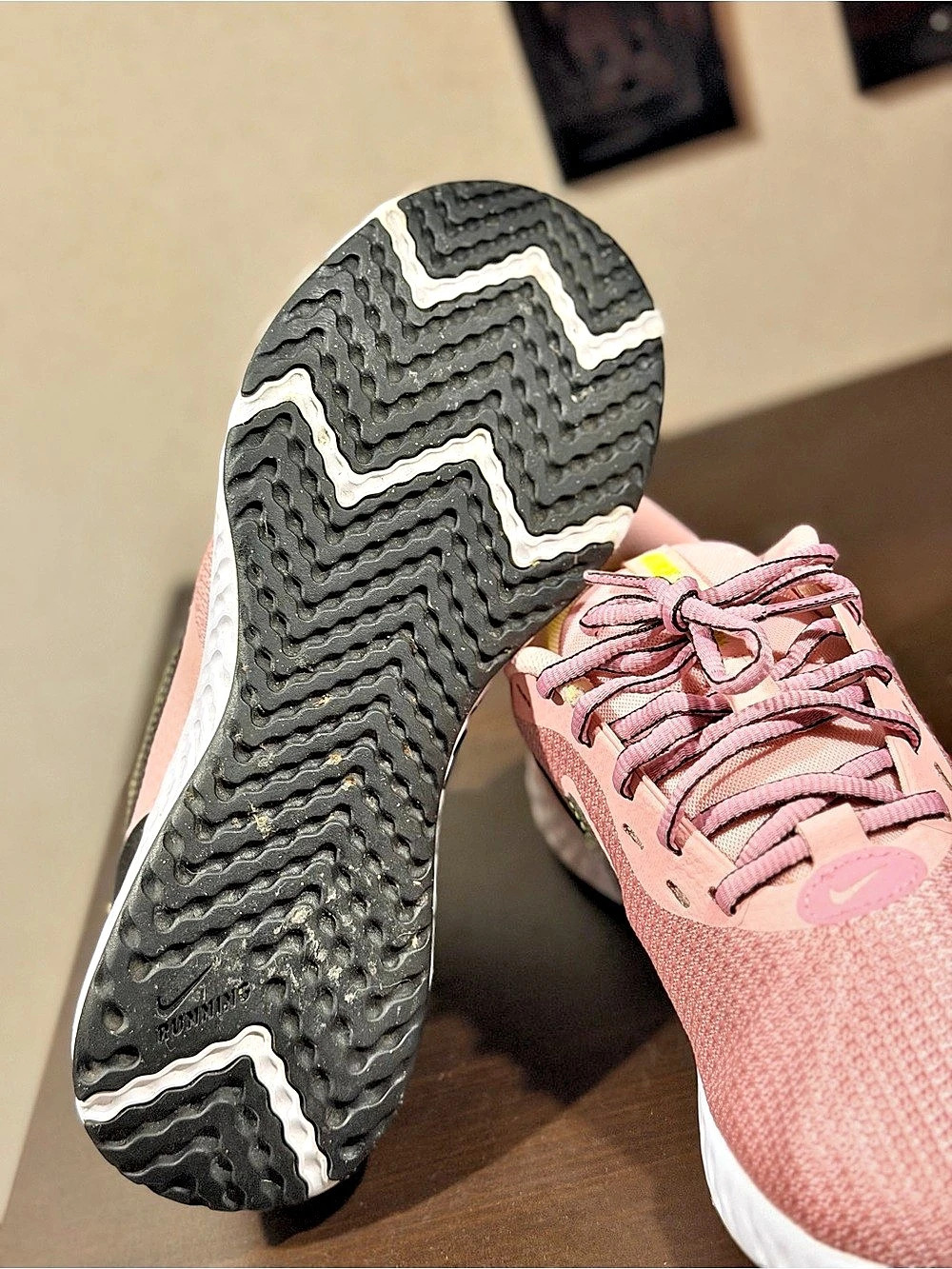Nike Epic React Flyknit Pink Athletic Shoes - Picture 3 of 5
